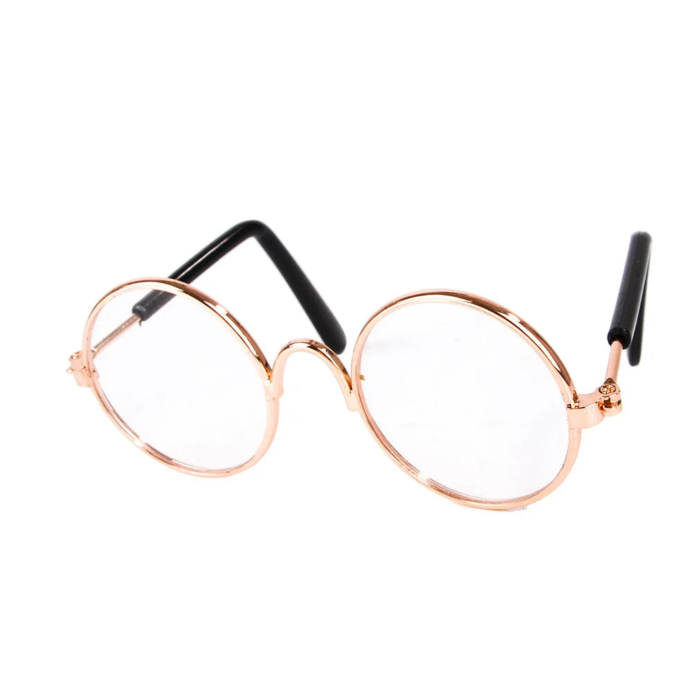 Vintage round sunglasses for cats and small dogs with reflective lenses