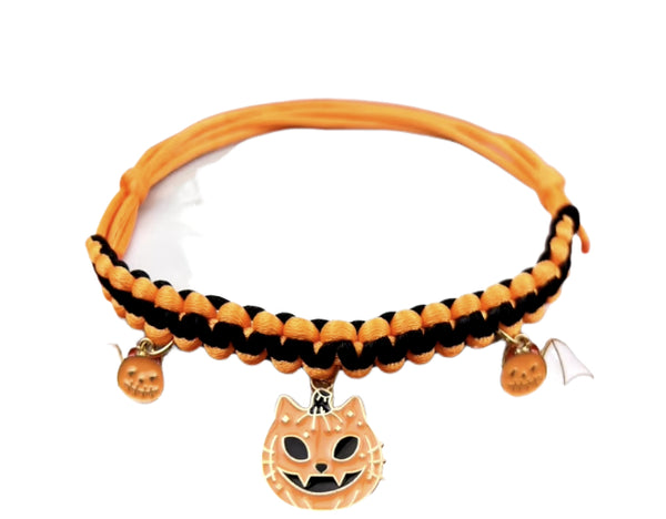 Halloween Breakaway Pet Collar – Festive Woven Accessory for Pets