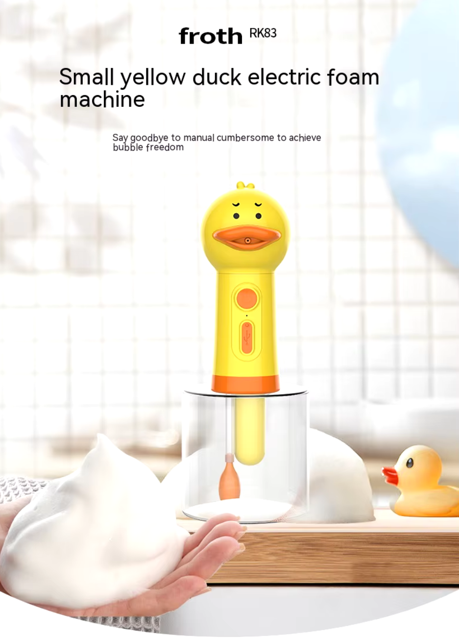 Yellow Duck Electric Foam Machine automatic soap dispenser for easy and fun pet grooming