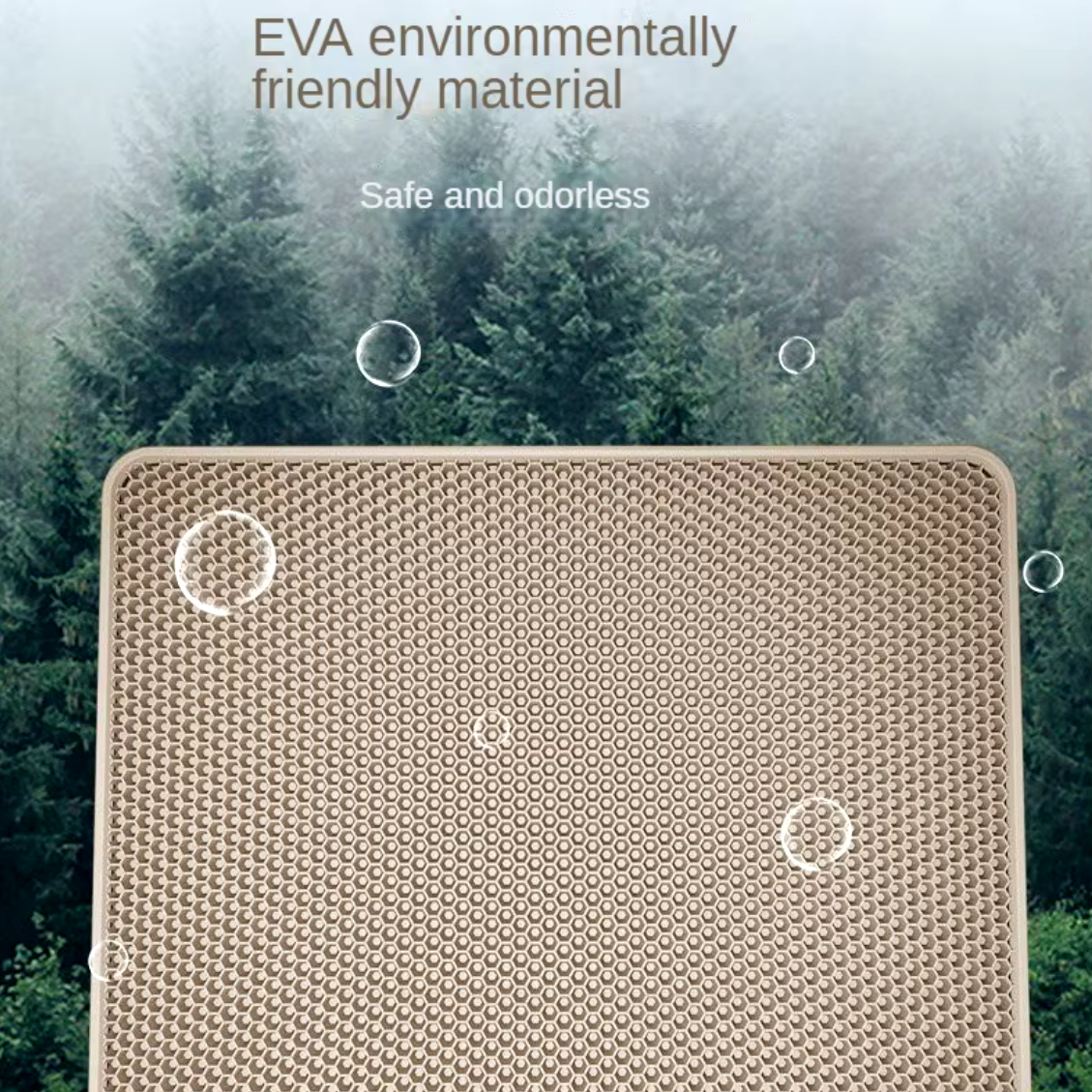 Double-layer waterproof cat litter mat with non-slip EVA design, traps litter and protects floors from dirt and moisture.