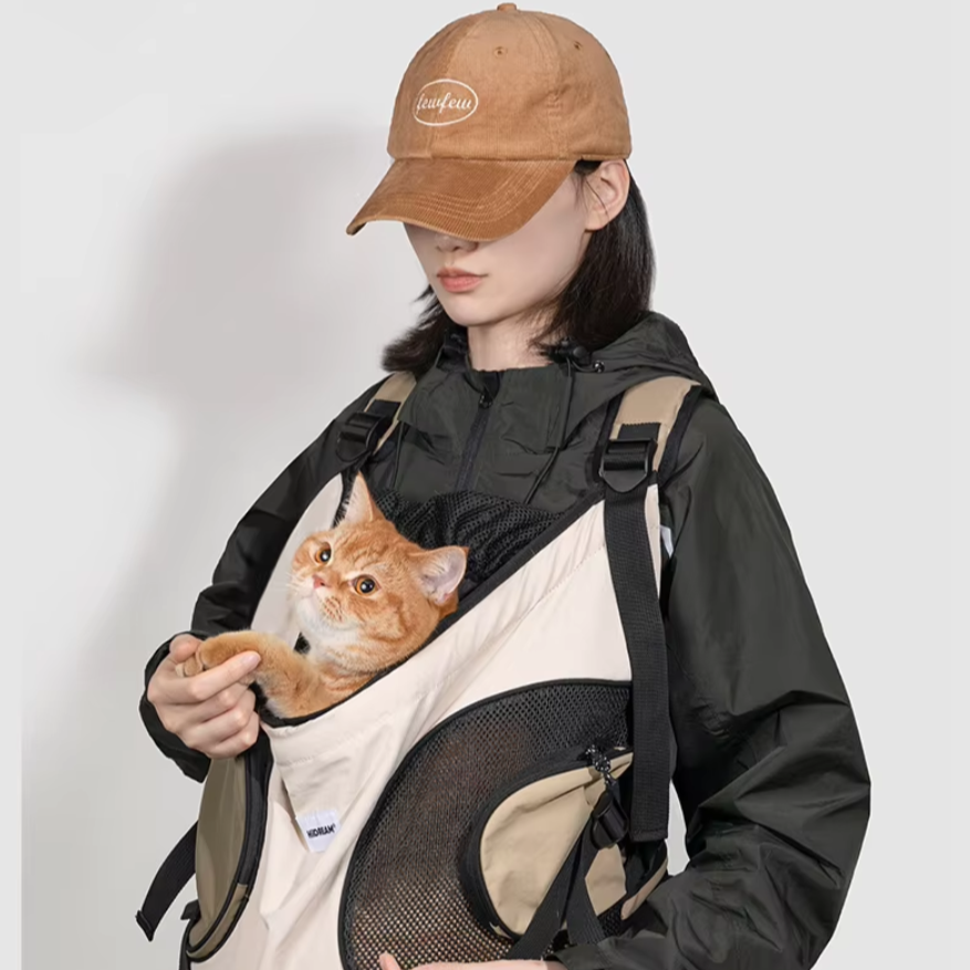 Breathable canvas pet sling carrier bag for small dogs and cats