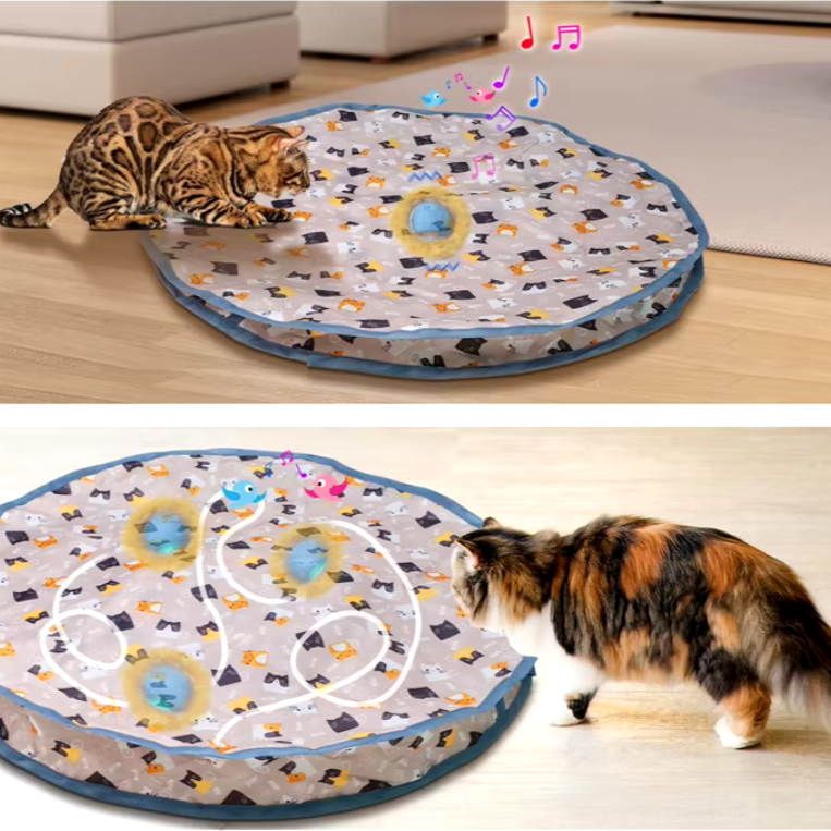 Rechargeable interactive cat toy ball with motion-activated play and smart rolling modes for indoor cats