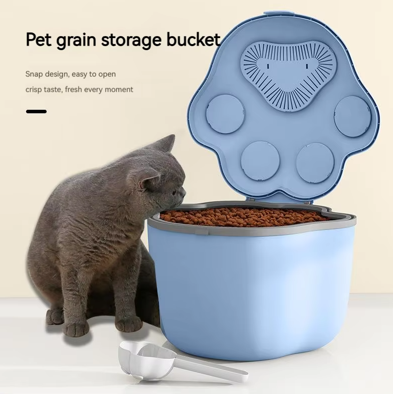 Moisture-proof pet food storage bucket for cat and dog food, 4kg capacity