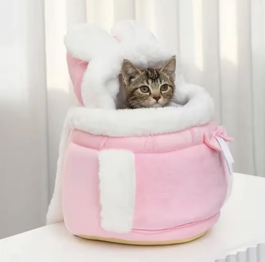 Pet Carrier Bag wearable plush nest backpack for small dogs and cats