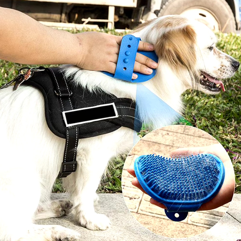 Pet Bath Massage Gloves for dogs and cats – Soft rubber grooming brush for shedding and relaxation