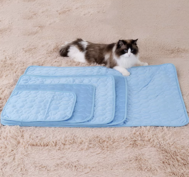 Cooling gel pet mat for summer heat relief and joint pain support