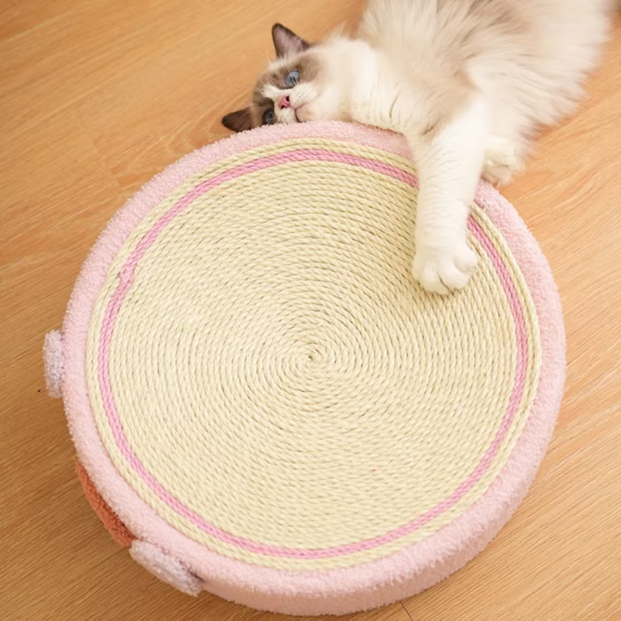 2-in-1 cat scratcher and bed with recyclable bowl-shaped sisal surface