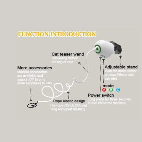 Hanging electric cat feather toy for indoor play and hunting stimulation