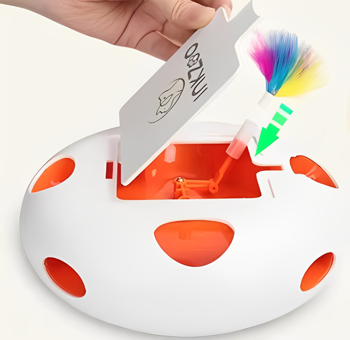 Smart Cat Toy – interactive whack-a-mole feather game for indoor cats, featuring intelligent cat toys design.