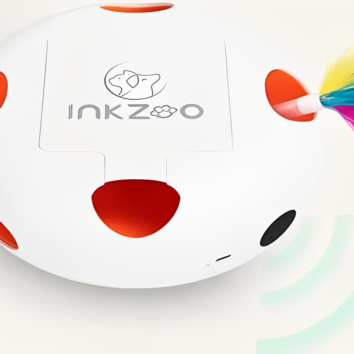 Smart cat toy by INKZOO, an interactive whack-a-mole feather game, ideal for intelligent cat toys.