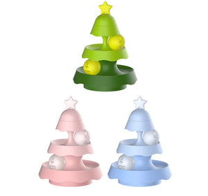 Christmas Tree Cat Track Toy – Festive Multi-Tier Interactive Ball Track