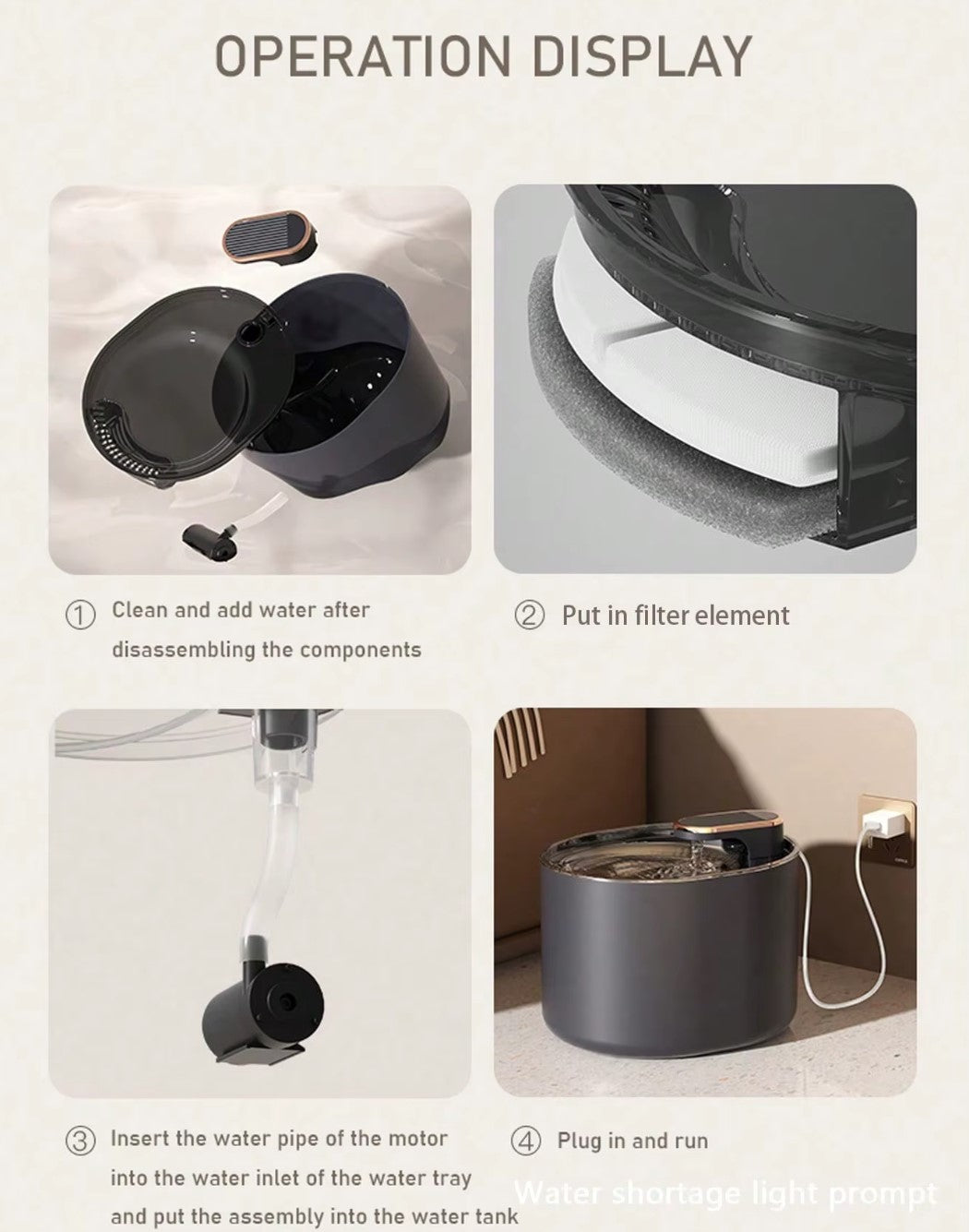 3L automatic cat water fountain with dual outlets and quiet motor for continuous hydration.