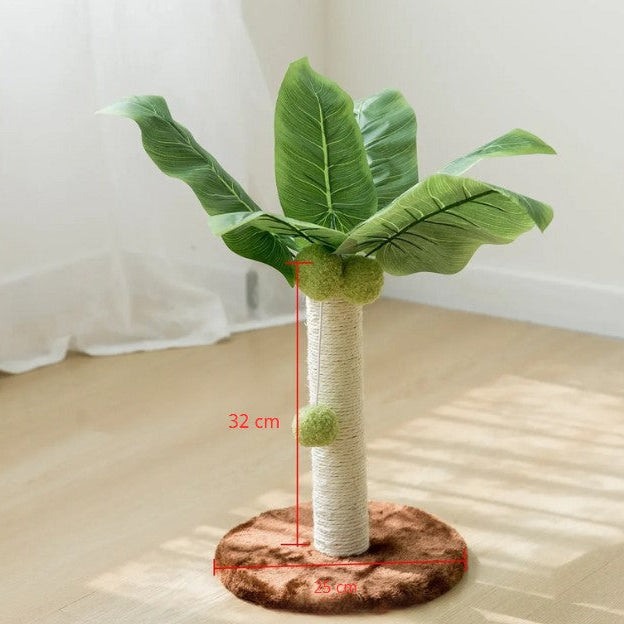 Coconut tree-shaped cat scratching post and climbing tower for indoor 