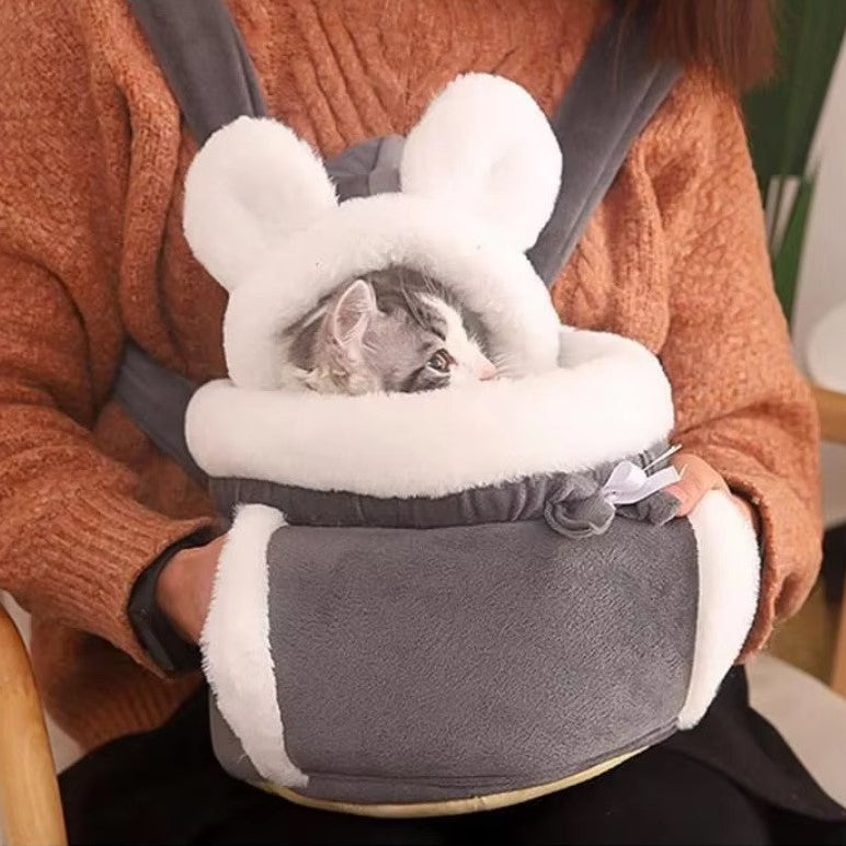 Pet Carrier Bag wearable plush nest backpack for small dogs and cats