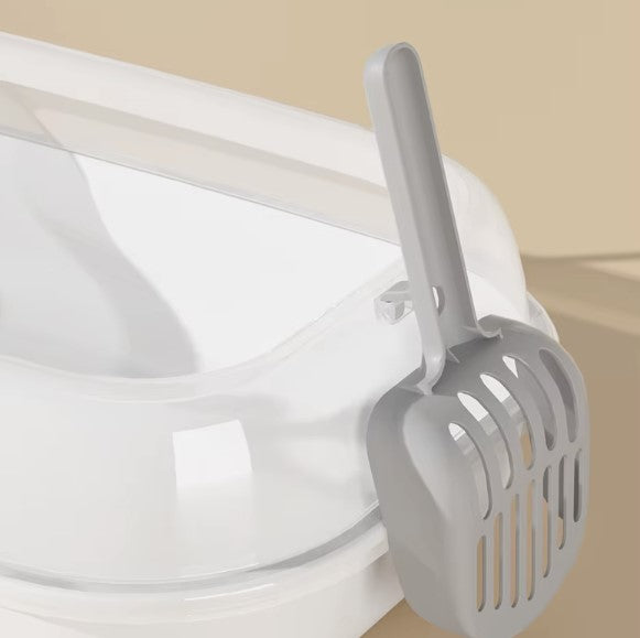 Semi-enclosed cat litter box with antler design, high border anti-splash, and privacy for cats