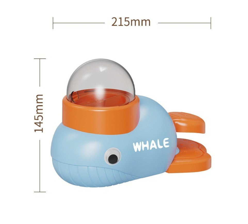 Interactive feeder in the shape of a whale, designed for cats and dogs, promotes slow eating and fun.