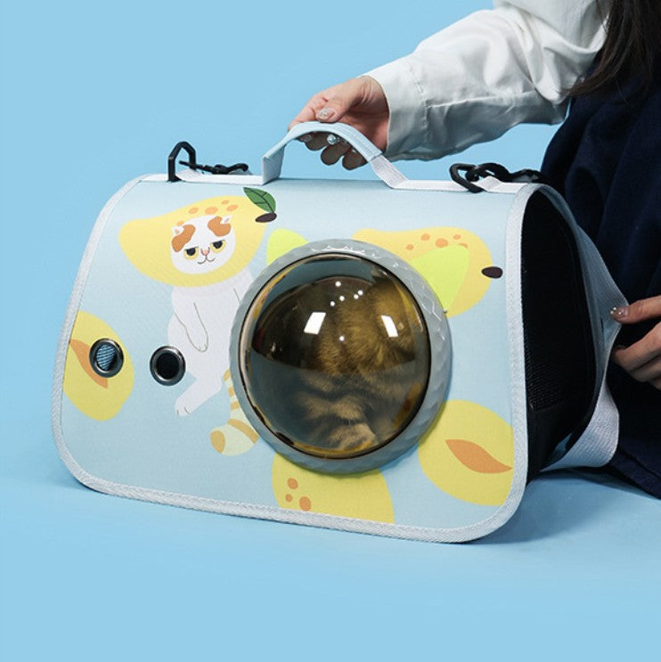 AstroView™ Premium Pet Carrier Backpack, a stylish pet travel bag with a clear window for optimal pet visibility.