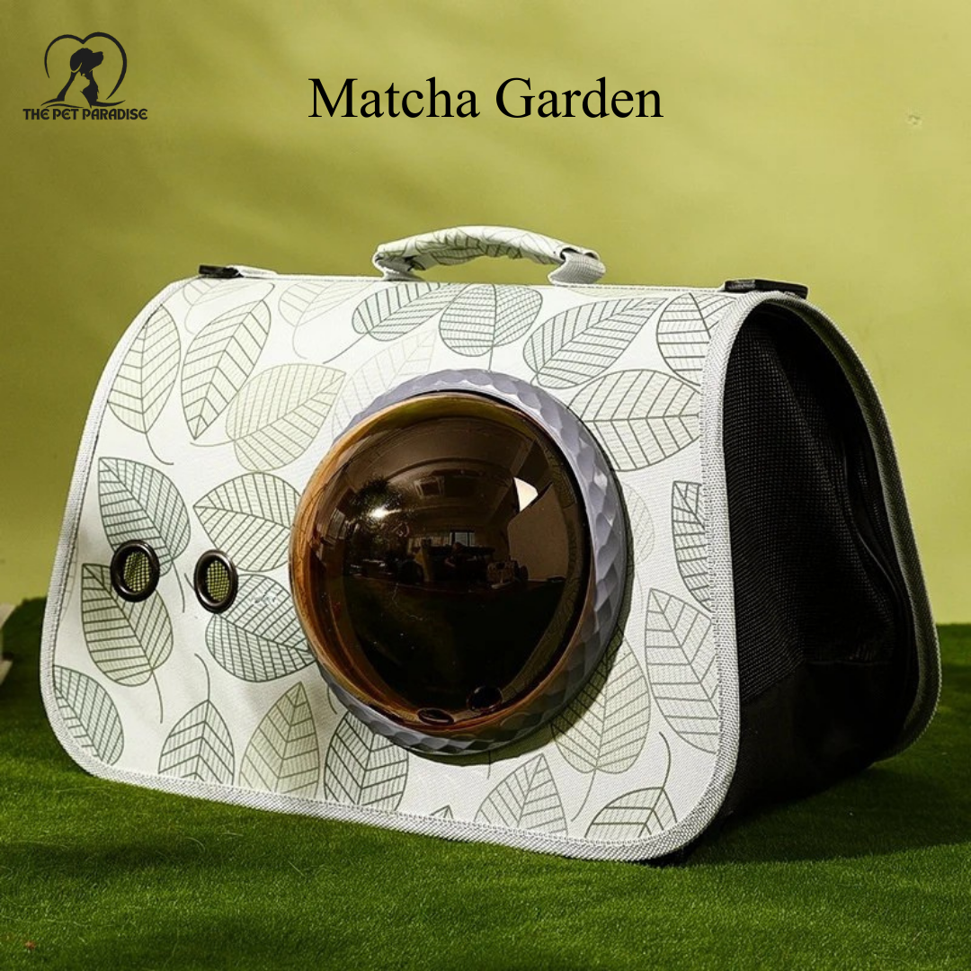 AstroView™ Premium Pet Carrier Backpack showcasing a stylish leaf design, perfect for pet travel bag.