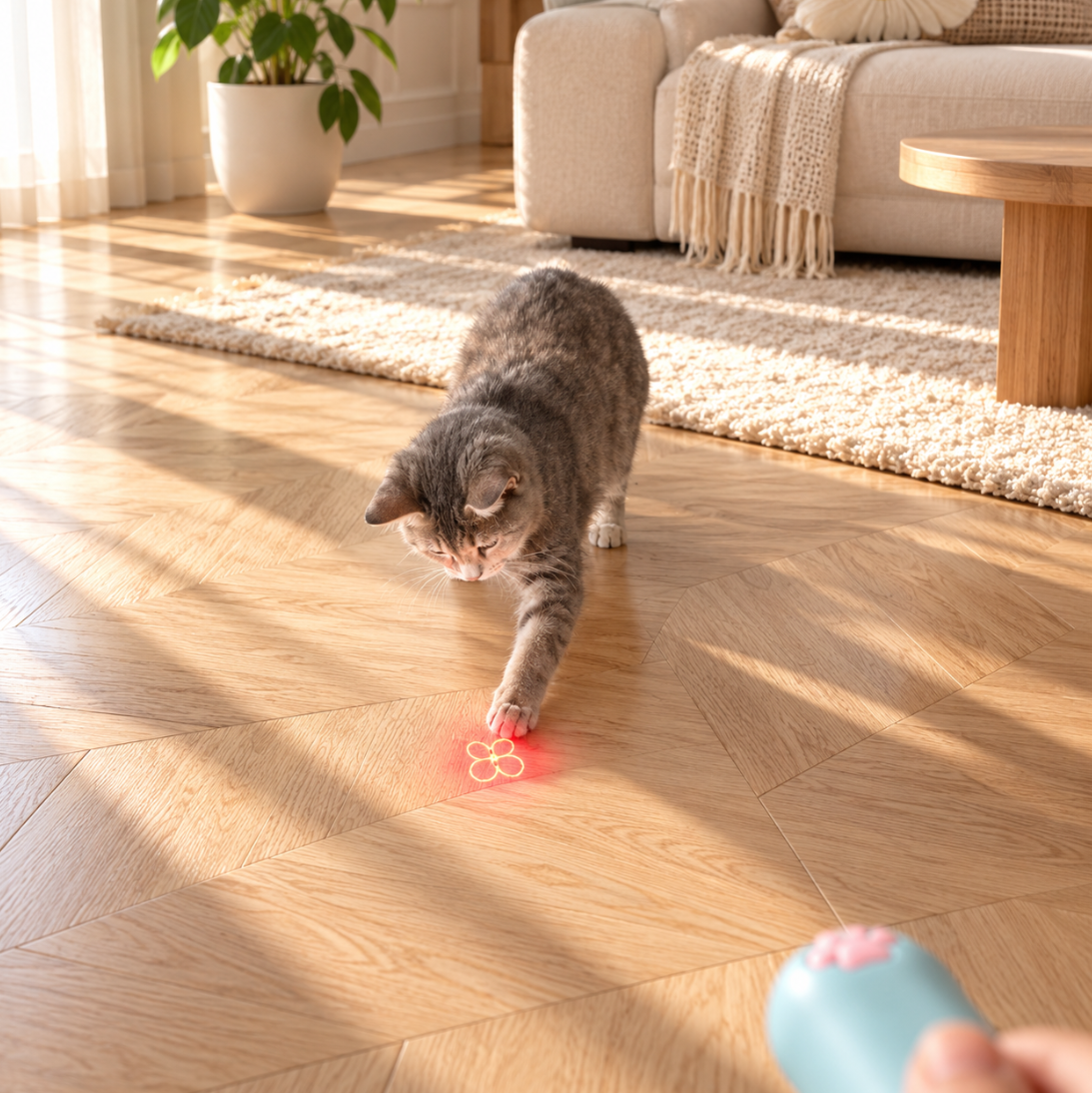 Puff & Purr™ Pastel Paw Rechargeable Laser Chaser