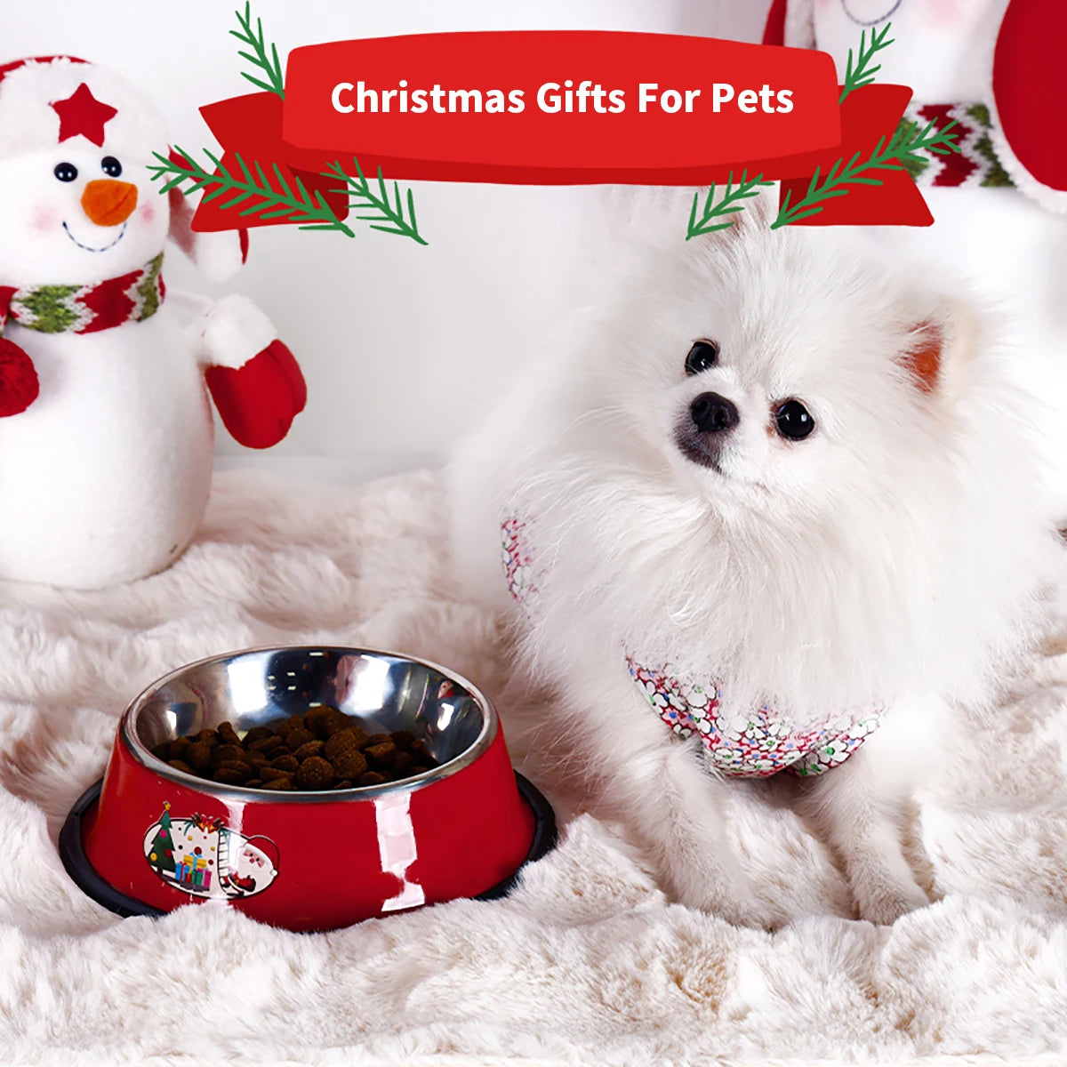 Christmas pet bowl with festive design and durable construction, perfect for pet gifts and mealtime.