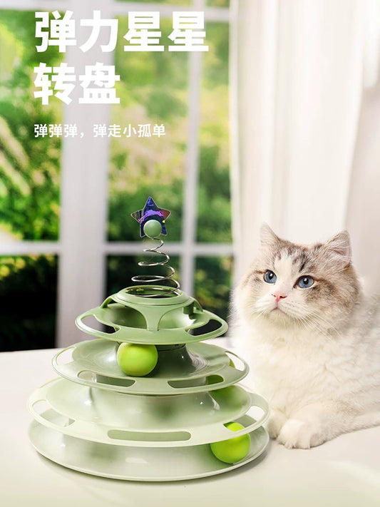 元気喵丨猫玩具自嗨猫转盘球猫咪解闷逗猫棒耐咬逗猫神器猫咪玩具