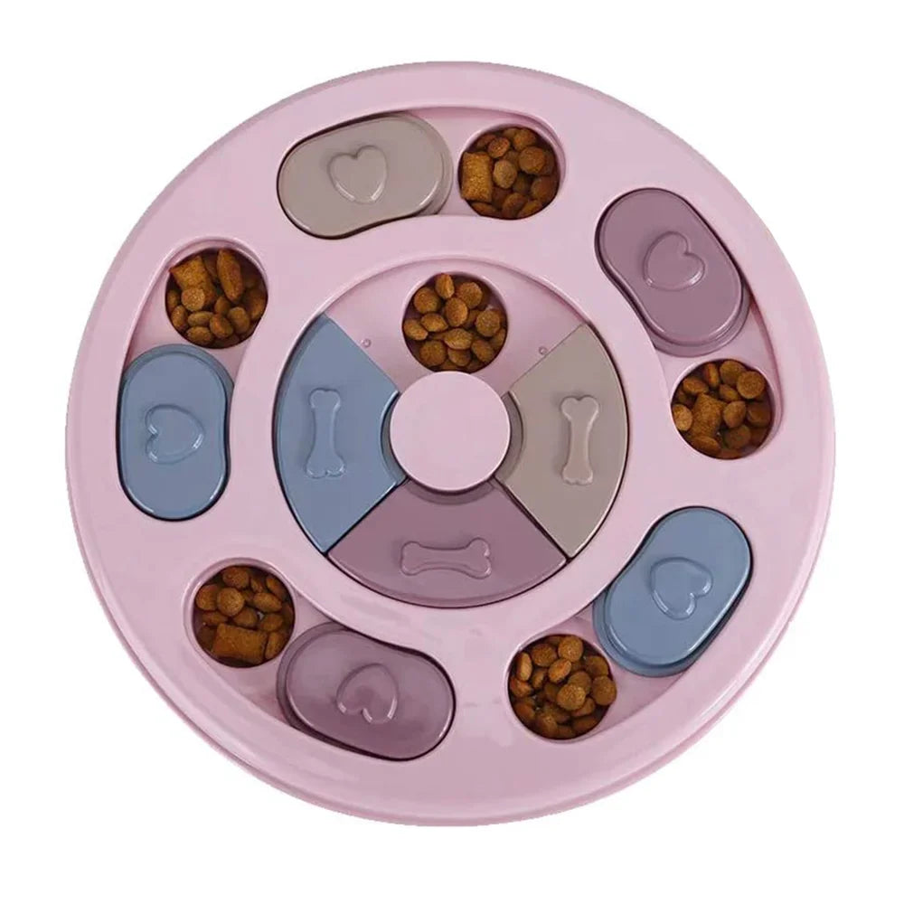 Slow Feeder Dog Puzzle Toy – Interactive food dispenser for dogs and cats with non-slip base