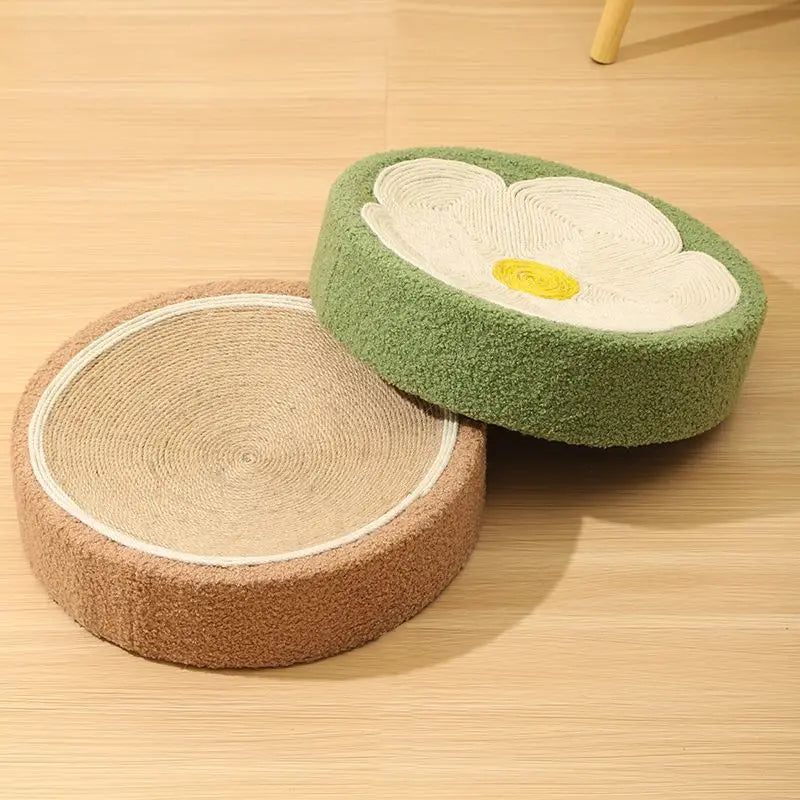 2-in-1 cat scratcher and bed with recyclable bowl-shaped sisal surface