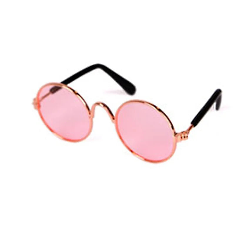 Vintage round sunglasses for cats and small dogs with reflective lenses
