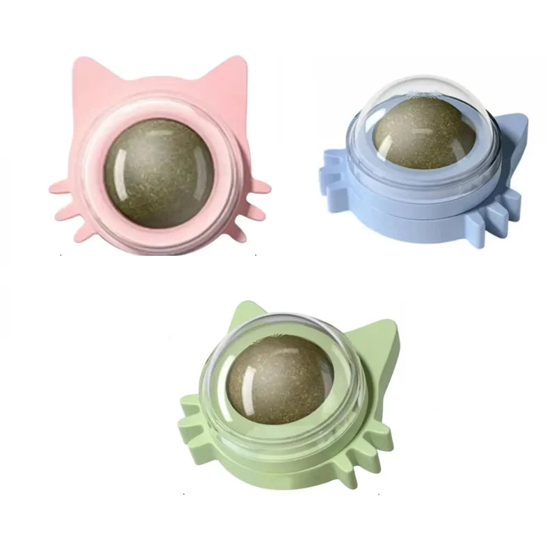 Lickable catnip balls chew toy and snack for cats with dental cleaning effect
