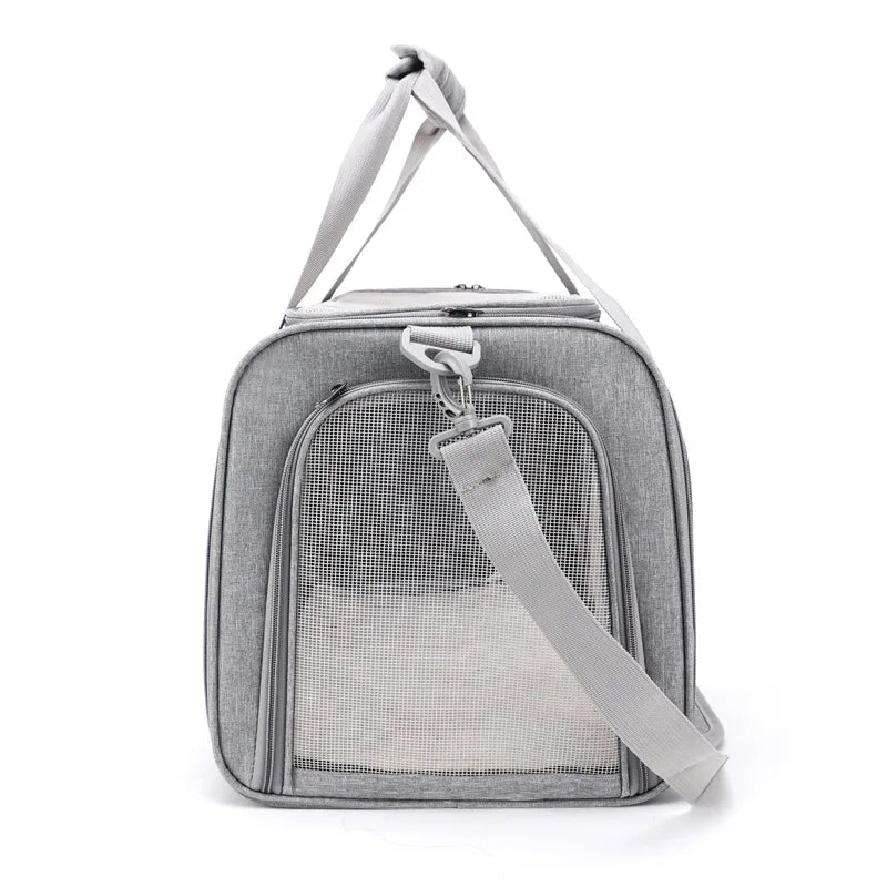 Foldable airline-approved cat and small dog travel tote bag