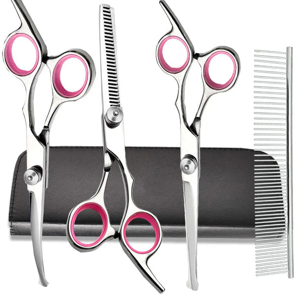 Pet Grooming Scissors Set – Professional Stainless Steel Grooming Kit for Cats and Dogs