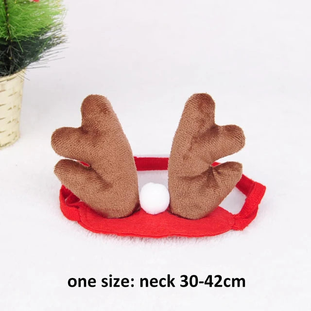 Christmas pet costume featuring reindeer antlers for festive dress-up, suitable for cats and small dogs.
