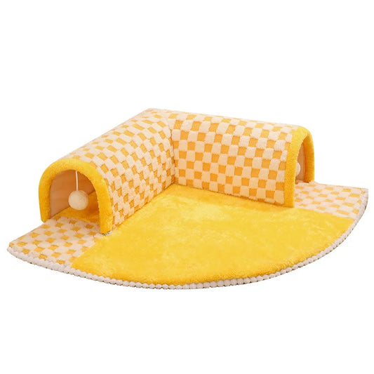 Tunnel cat nest cozy warm bed for winter with removable washable cushion