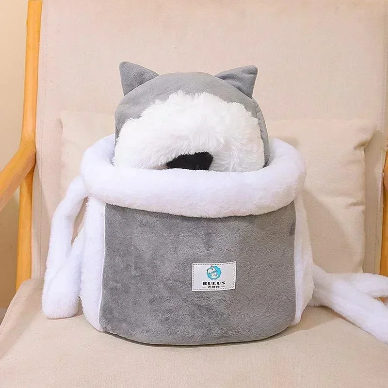 Pet Carrier Bag wearable plush nest backpack for small dogs and cats
