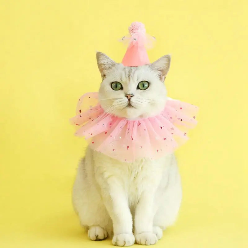 Elegant wedding crown with veil for small dogs and cats – pet bridal headdress