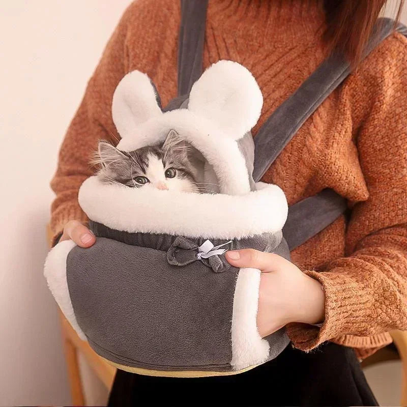 Pet Carrier Bag wearable plush nest backpack for small dogs and cats