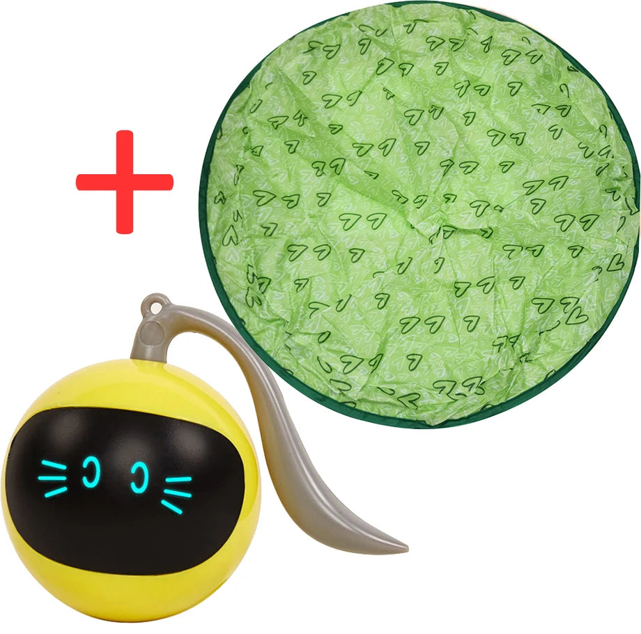 Automatic electric cat toy with hidden moving ball for indoor cats