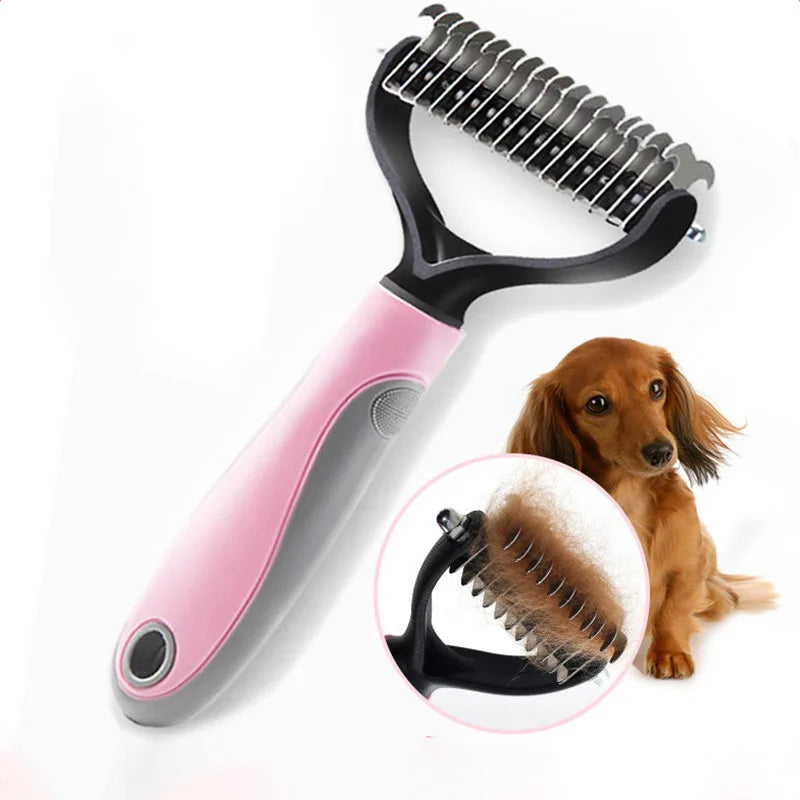 Pet Fur Knot Cutter Brush for dogs and cats – Dual-sided design for shedding and tangle-free grooming