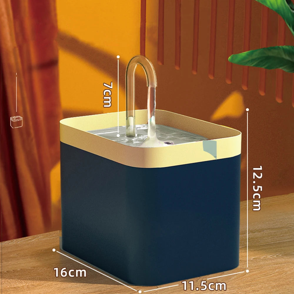 Smart ultra-quiet pet water fountain with filter and burnout protection for cats and dogs