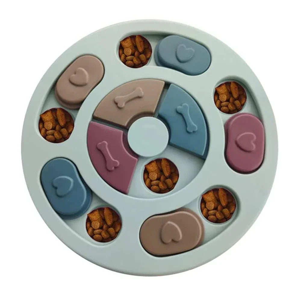 Slow Feeder Dog Puzzle Toy – Interactive food dispenser for dogs and cats with non-slip base