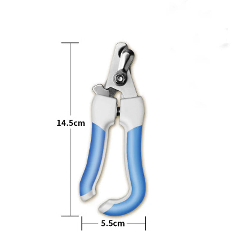 Pet nail clippers with stainless steel blades for cats, dogs, and small animals