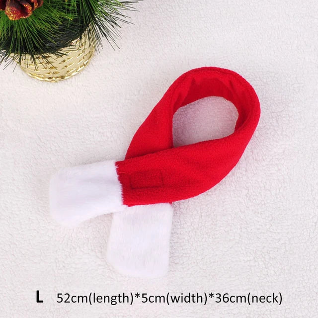 Christmas pet costume red scarf for cats and dogs, festive holiday accessory, 52cm long, ideal for pet dress-up.