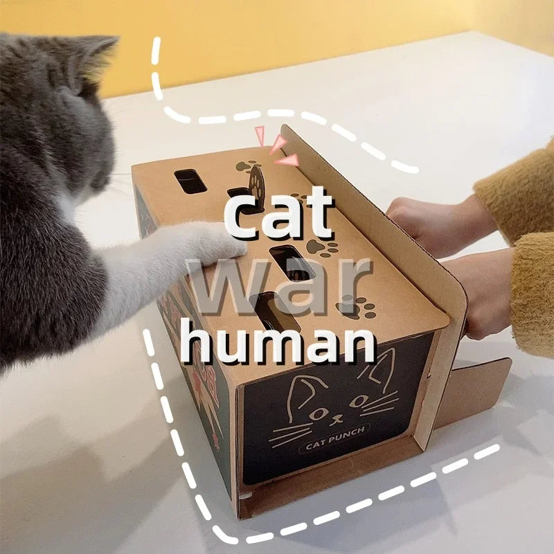 Interactive cat maze puzzle toy with pop-up mouse for indoor play