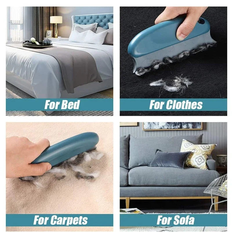 Reusable pet hair remover brush with ergonomic handle and TPR bristles