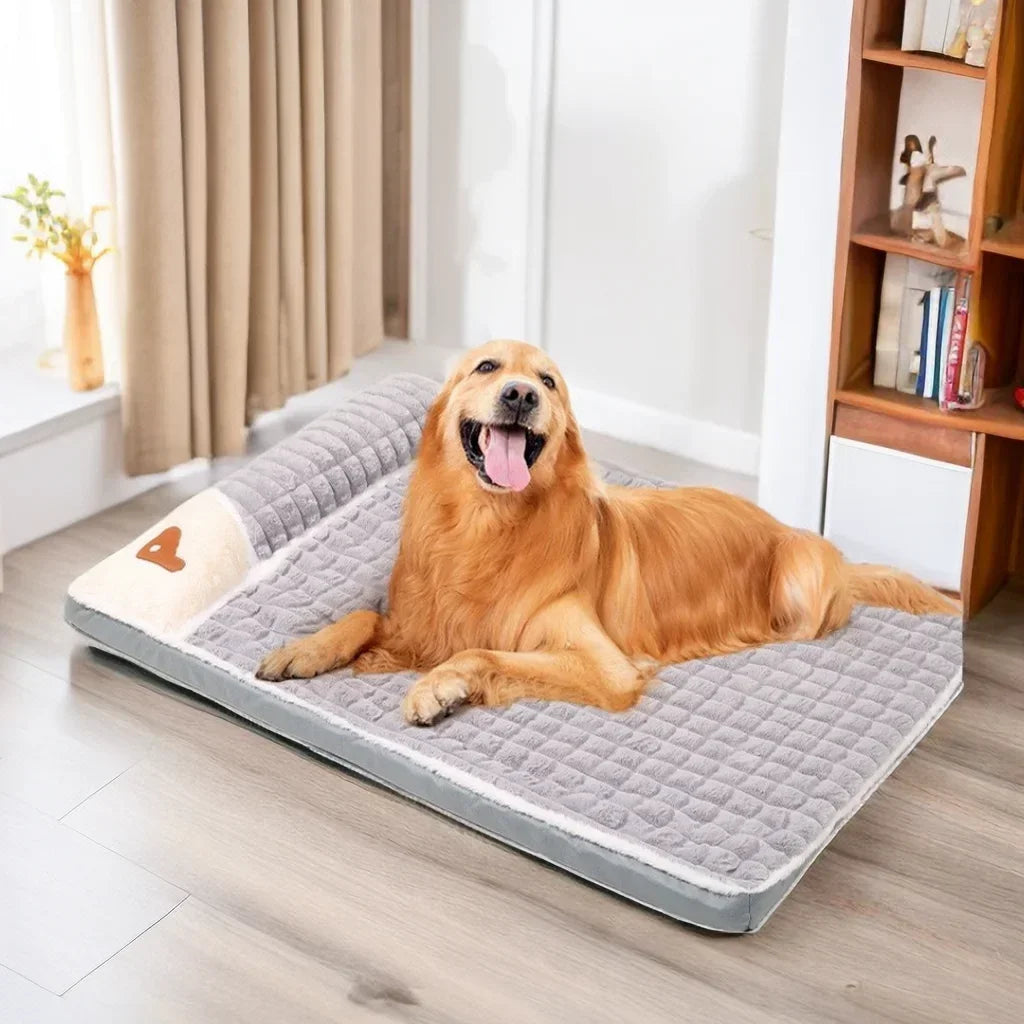 Thick plush pet bed mat for dogs and cats with washable cover for winter comfort