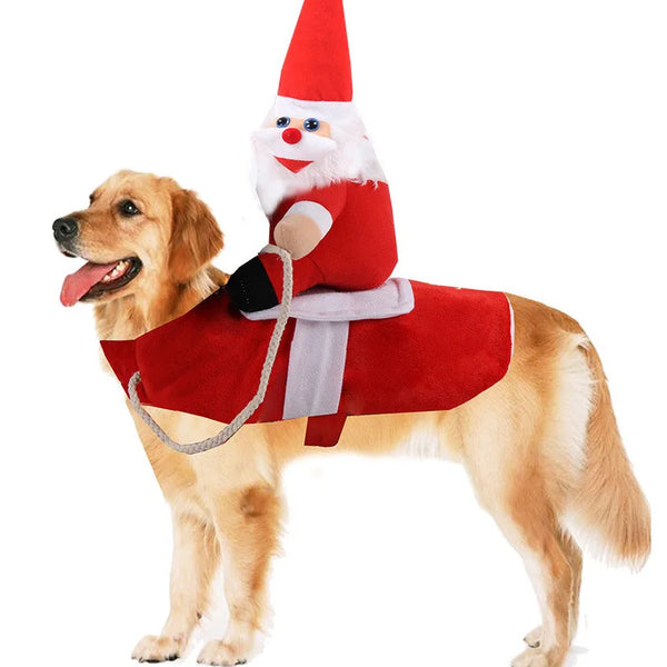 Christmas Pet Costume – Santa Claus Outfit for Small and Large Dogs