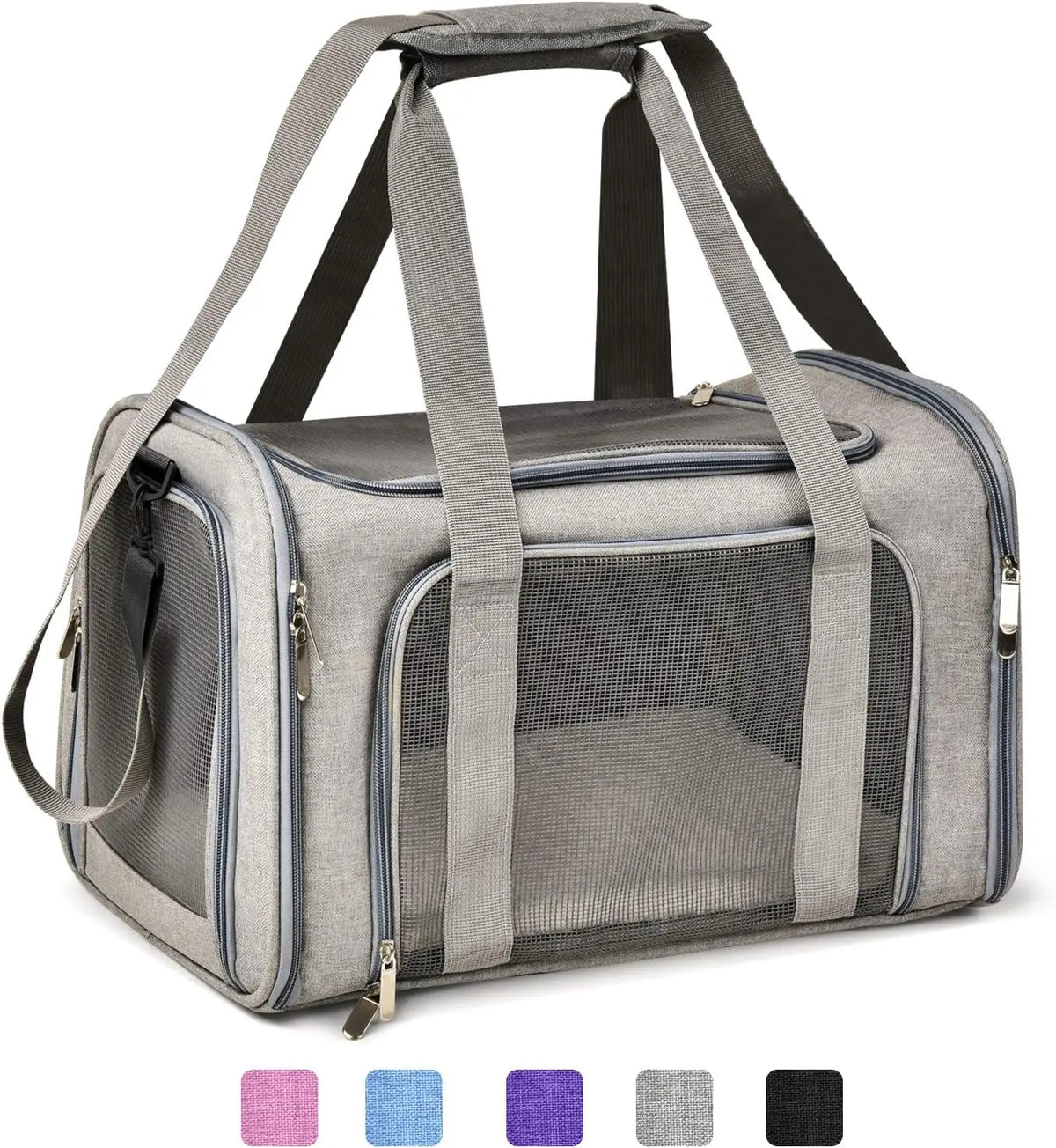 Foldable airline-approved cat and small dog travel tote bag