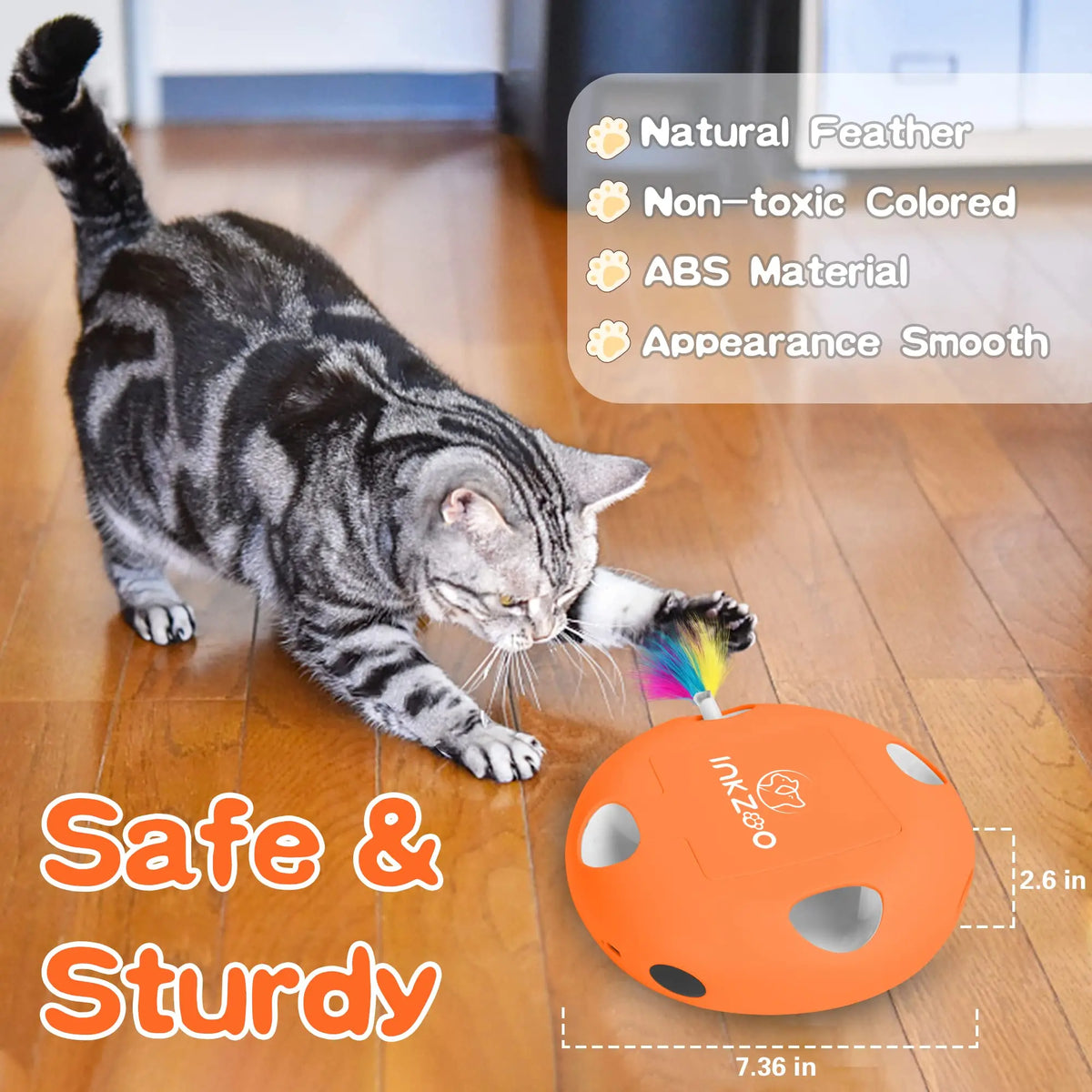 Smart Cat Toy – Interactive Whack-a-Mole feather game for intelligent cat toys; safe and sturdy design with natural feathers.