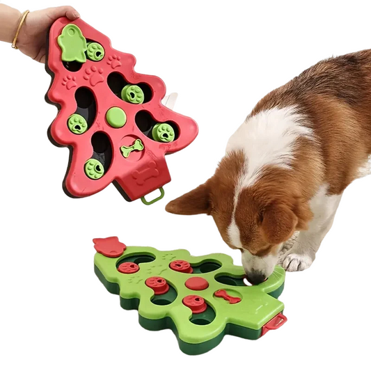 Christmas Tree Slow Pet Feeding Bowl encouraging slow eating for pets - pet slow feeder for festive meals.