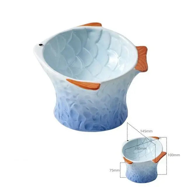 Elegant ceramic pet bowl for cats and dogs with anti-skid bottom.